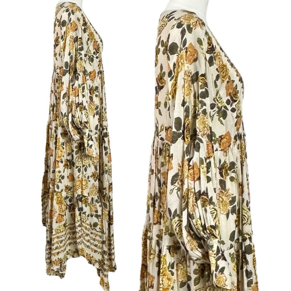 Free People Cream Maxi Dress with Mustard Floral Print - Picture 11 of 16